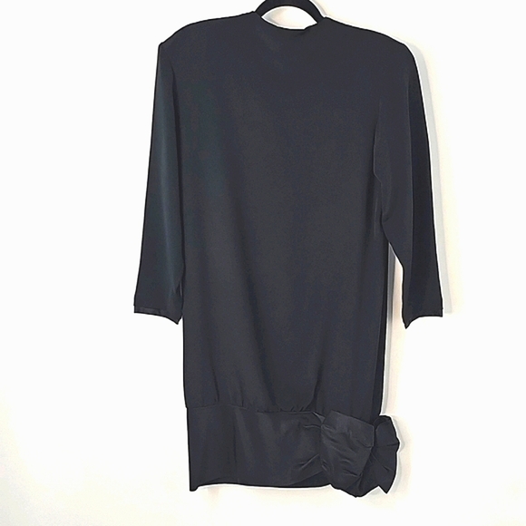 VTG Mark Heister Black Cocktail Dress with Taffeta Bow Hemline - Picture 11 of 12